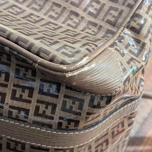 Authentic Fendi Zucca Boston Bag PVC Coated Canvas - Picture 8 of 15